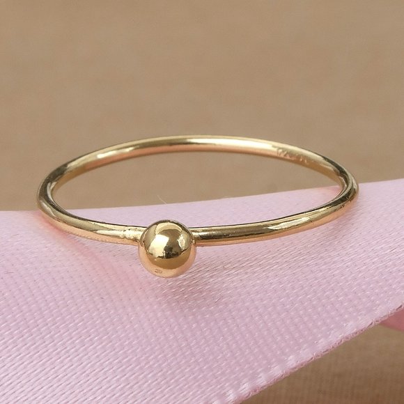 14K Gold Filled Stacking Ring, Dainty Gold Ball Ring, Minimalist Stacking Ring - Picture 1 of 3